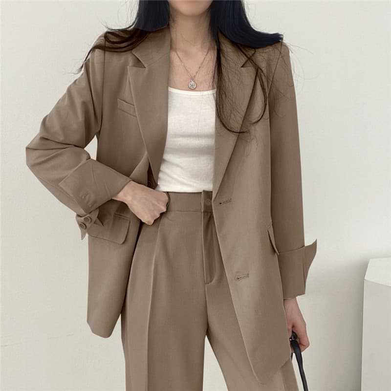 Cor de café terno jaqueta feminina 2026 primavera outono pequeno frito rua novo estilo moda l terno Casual
