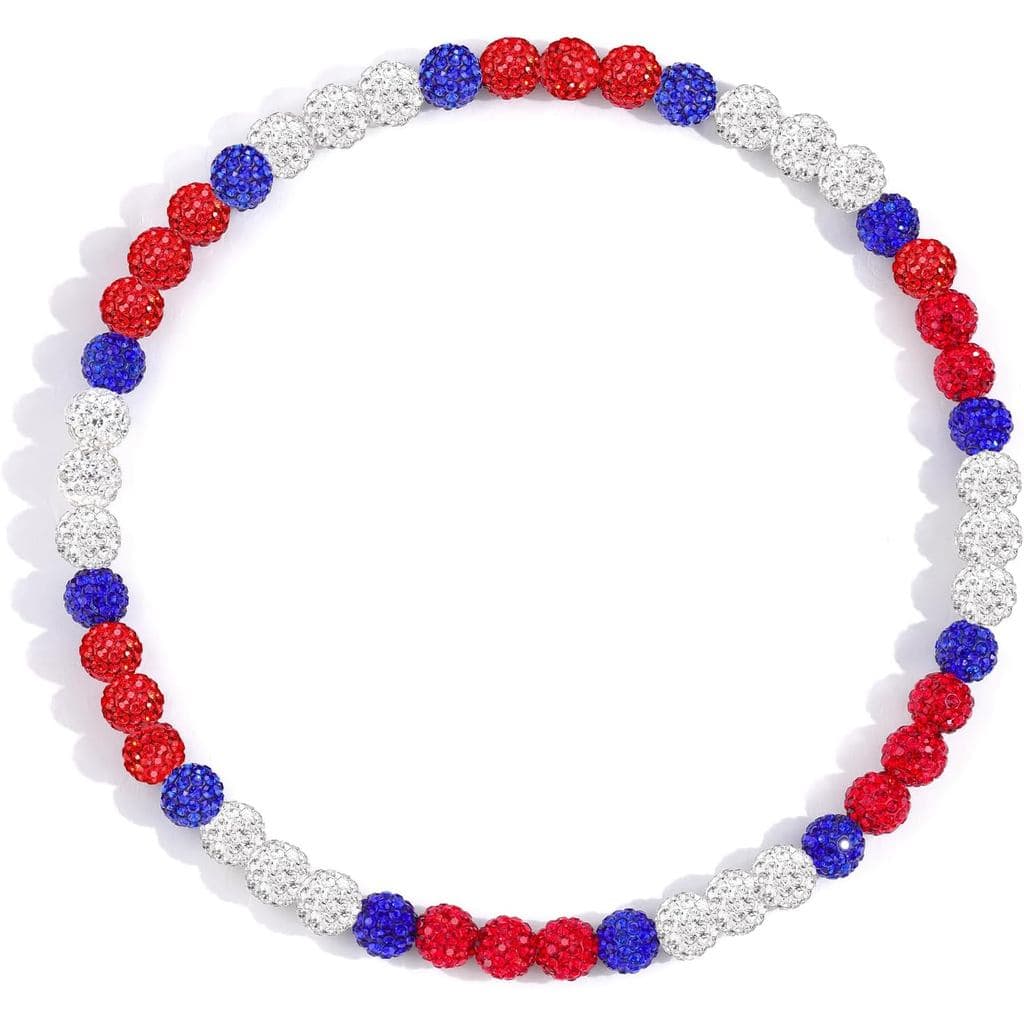 Colares de beisebol de 18 polegadas para meninos e adultos, Coleção Sparkly Ice, colar de beisebol com strass e contas p