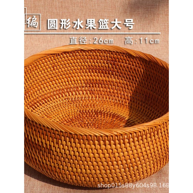 Vietnã artesanal Rattan cesta de frutas caixa de armazenamento de mesa tecido doméstico sala estar lanches bambu tecido