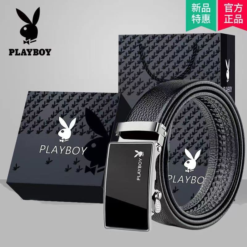 cinto feminino plus size cinto feminino Playboy cinto de couro masculino fivela automática Casual cinto caixa de present