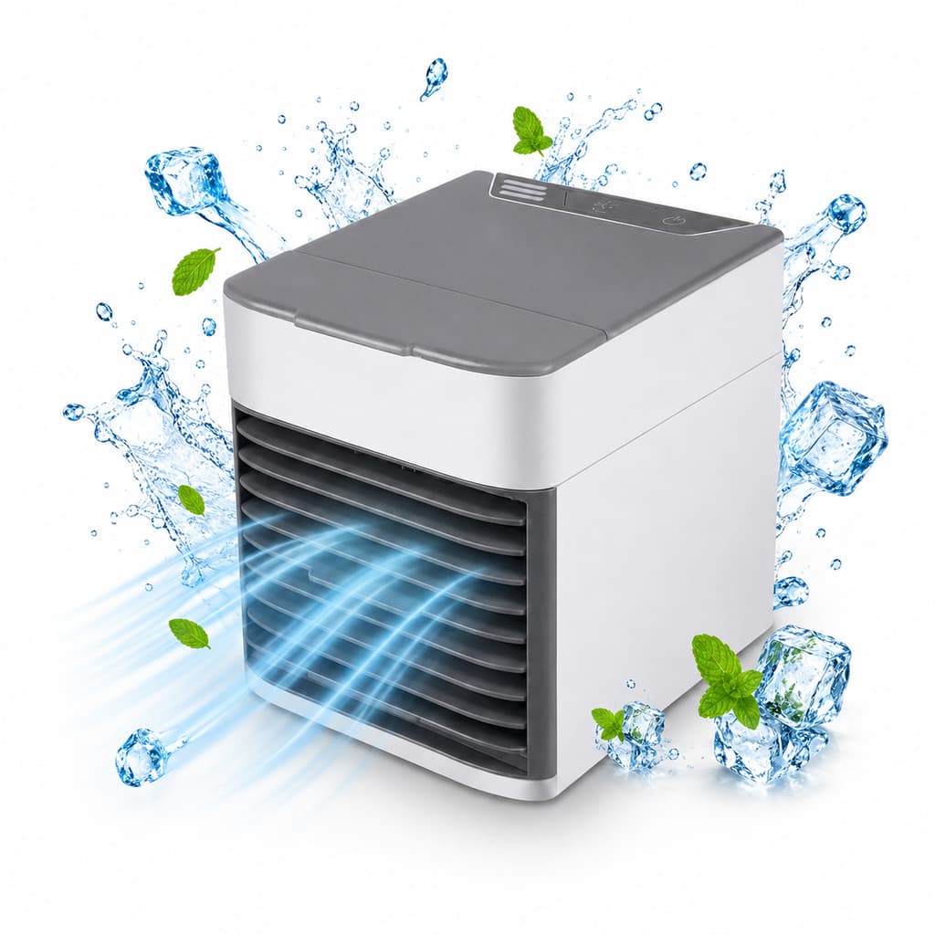 Climatizador Ar Portatil Umidificador Purificador Circulador Compacto Mesa Quarto Silencioso