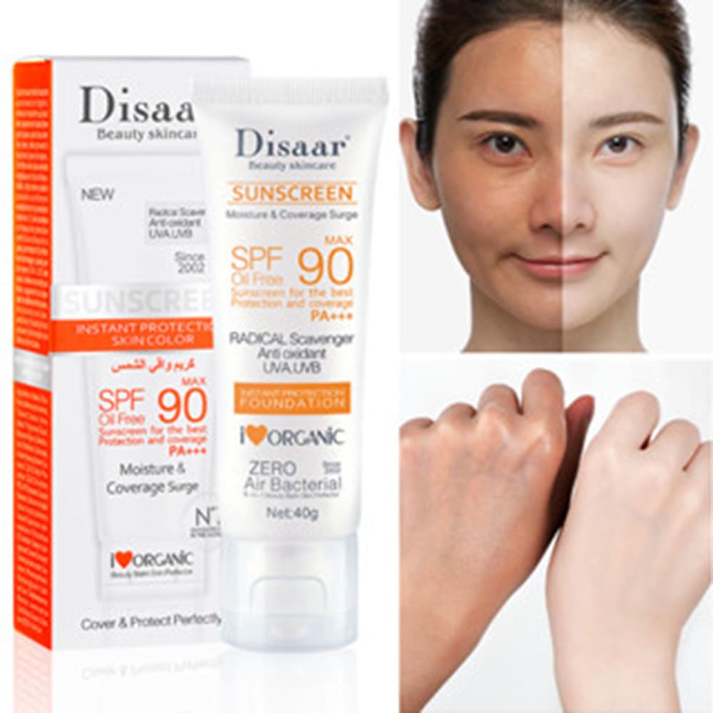 Disaar Fps 90 Protetor Solar Corporal Facial Branqueador Creme Anti-Envelhecimento Controle De Óleo Hidratante
