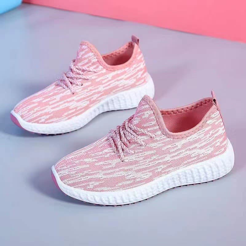 Comércio exterior voando malha tênis feminino versão coreana moda Casual venda quente sapatos de coco sola macia respirá