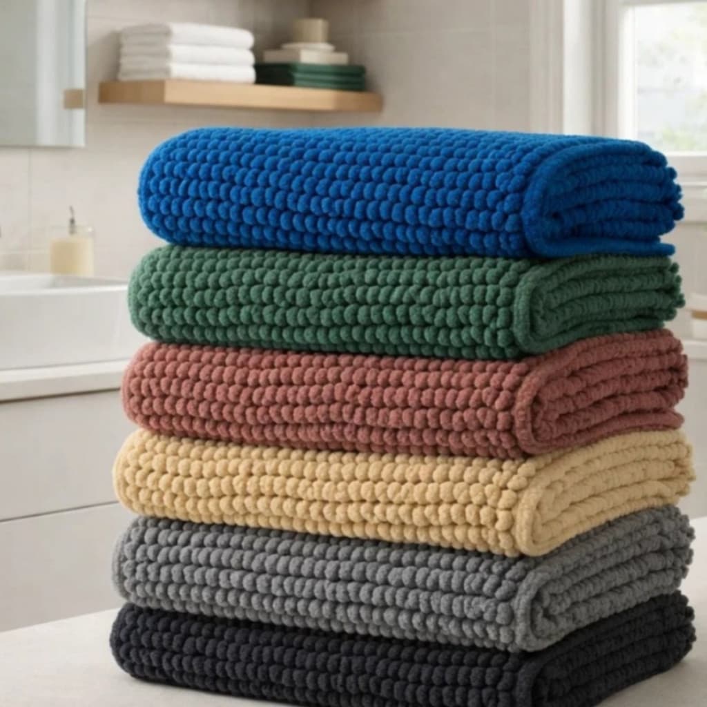 Tapetes Bolinha 40x60 de Banheiro Microfibra Antiderrapante Super Macio e Absorvente