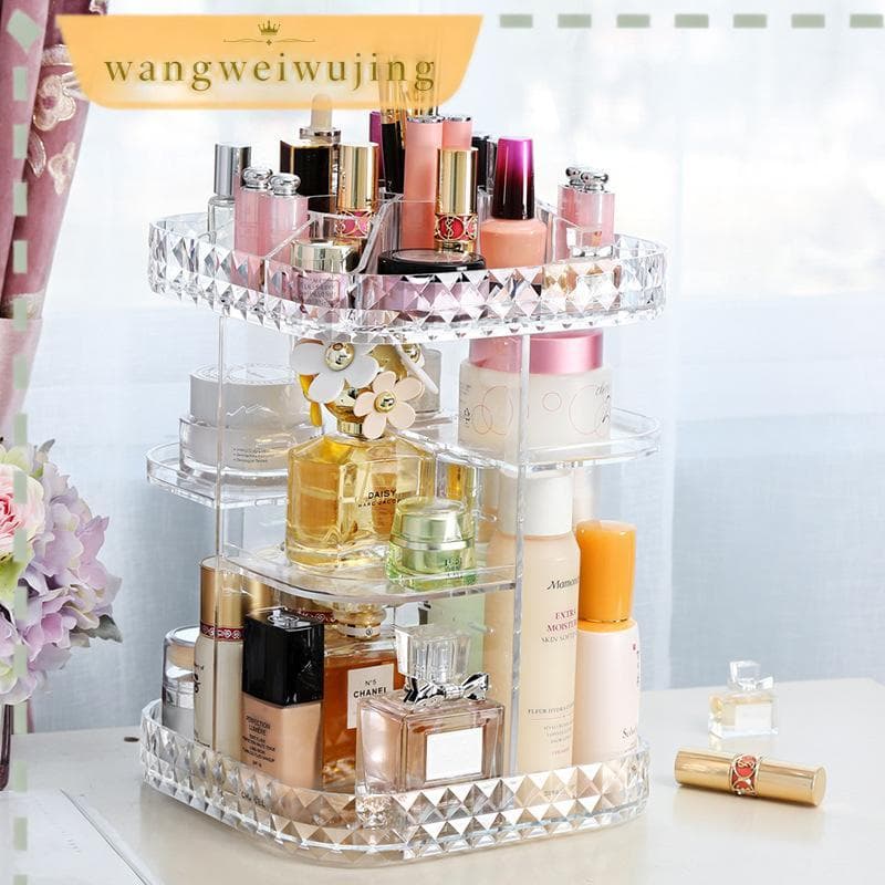 Organizador De Cosmético Maquiagem Acrílico Giratório 360º Acrílico
