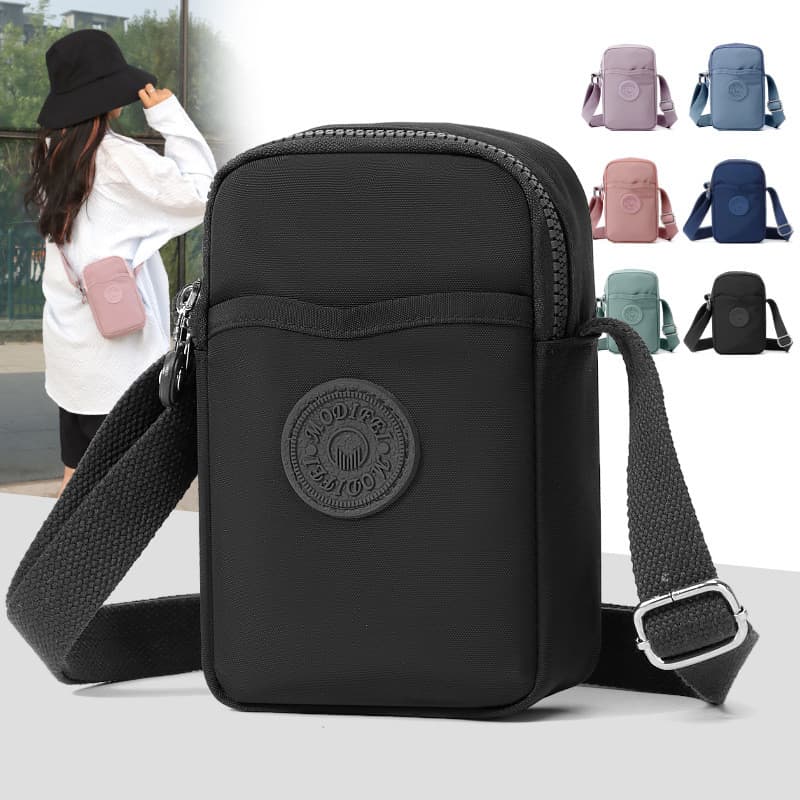 Bolsa para celular feminina mensageiro 2025 novo estilo Mini bolsa pequena leve bolsa de pano de Nylon na moda All-Match