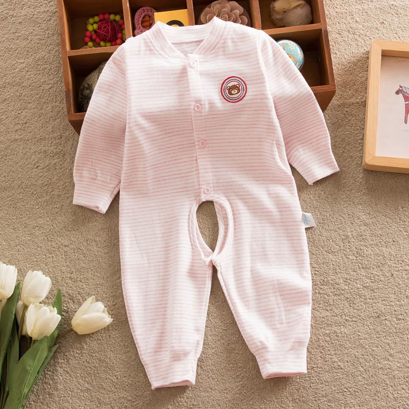 2023 primavera outono roupas de bebê virilha aberta macacão masculino feminino bebê de manga comprida pijamas macacão To