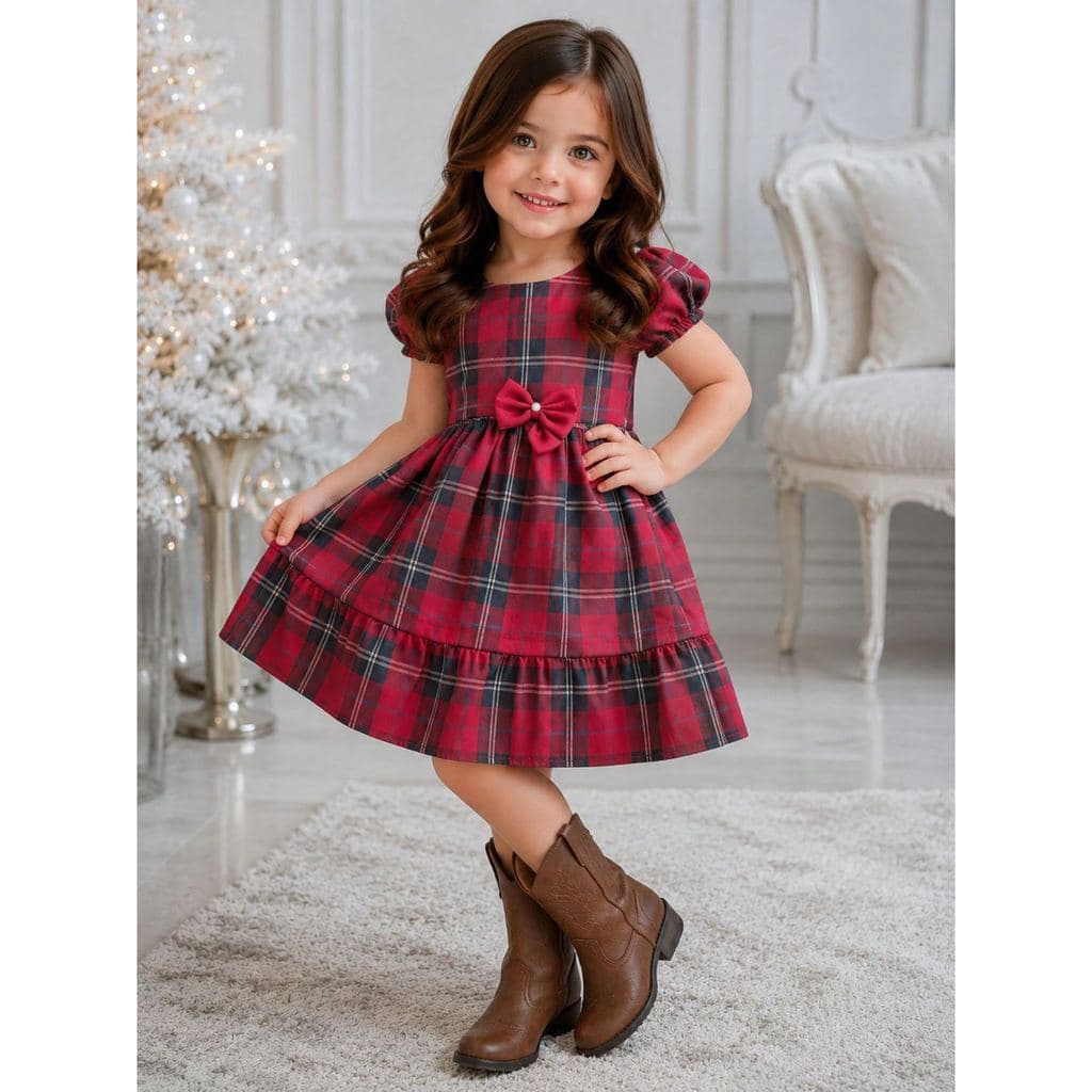 Vestido de Festa Junina Xadrez Menina Caipirinha