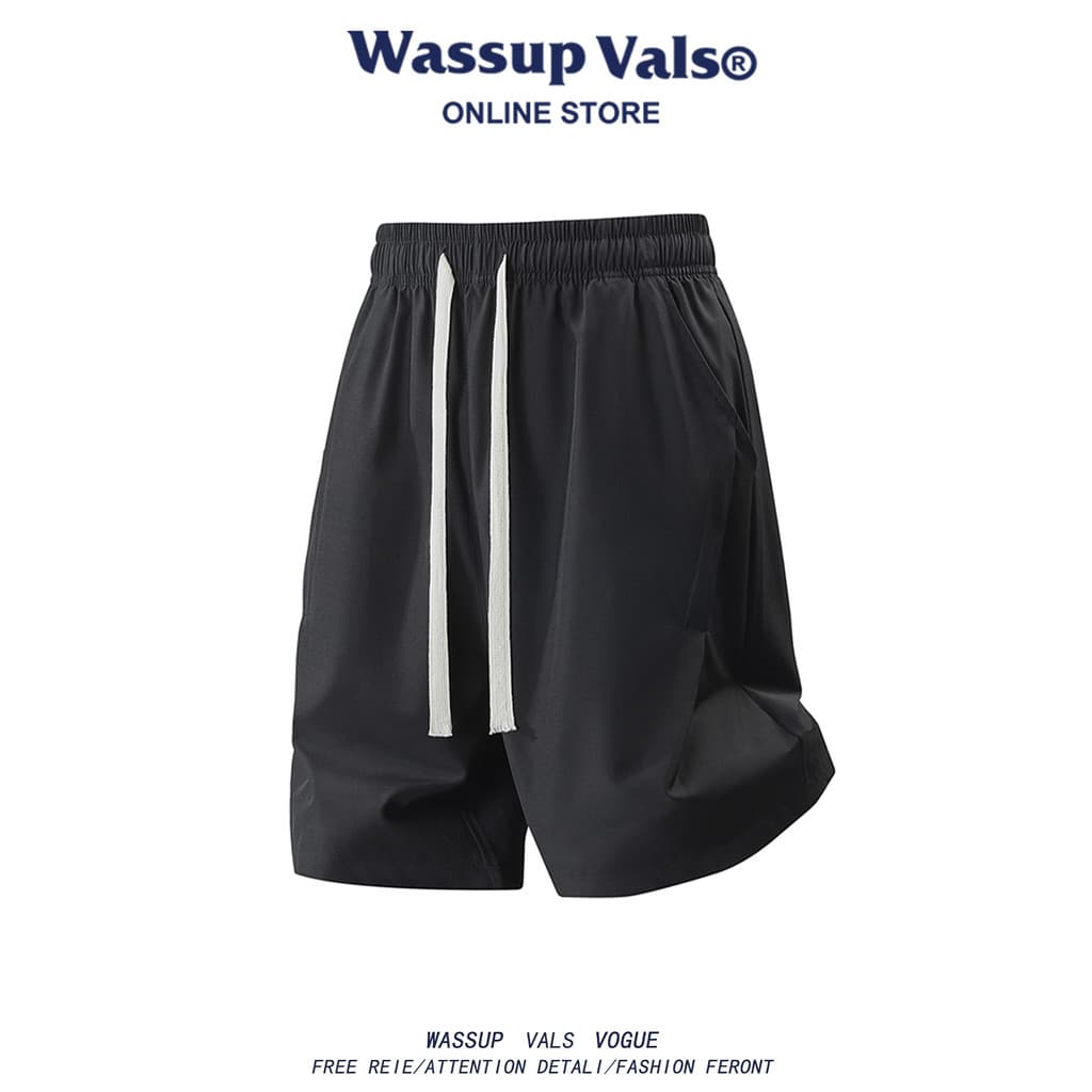 WASSUP VALS Macacão respirável de secagem rápida casual calças cortadas retas masculinas verão fino solto Shorts casuais