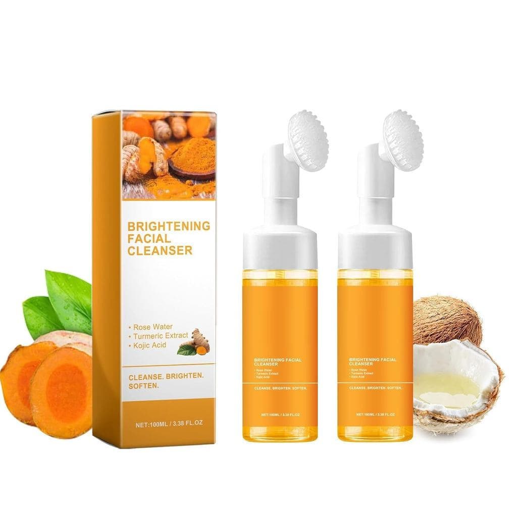 2 Peças de Sabonete Facial de Cúrcuma, Sabonete Facial de Cúrcuma para Clareamento Profundo (com Escova).