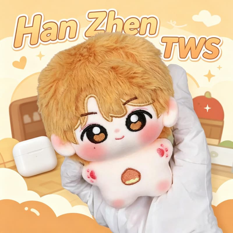 Boneca de Algodão Han Zhen TWS de 10cm, Chaveiro de Pelúcia Mini Anime Fofo, Pelúcia Macia em Forma de Estrela-do-Mar, B