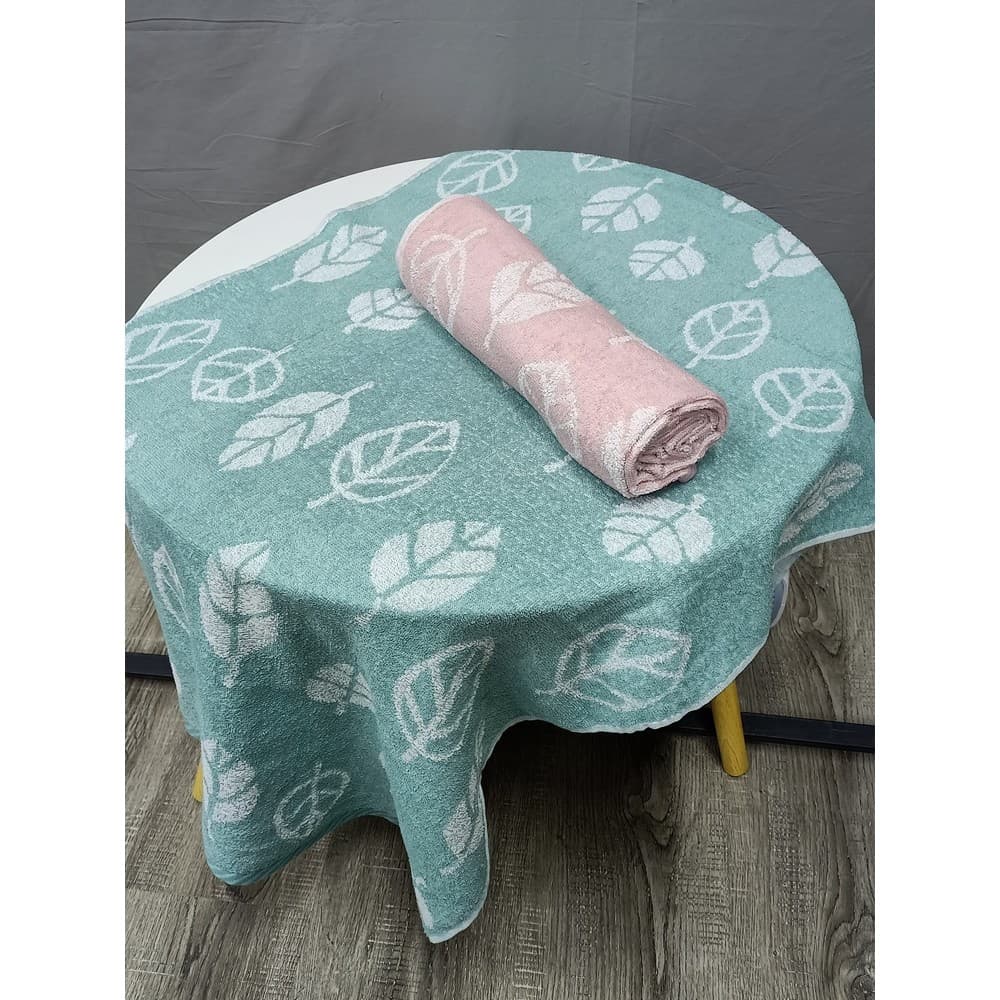 Comércio exterior puro algodão dupla face bobina azul rosa folha pequena toalha de banho macio absorvente doméstico gran