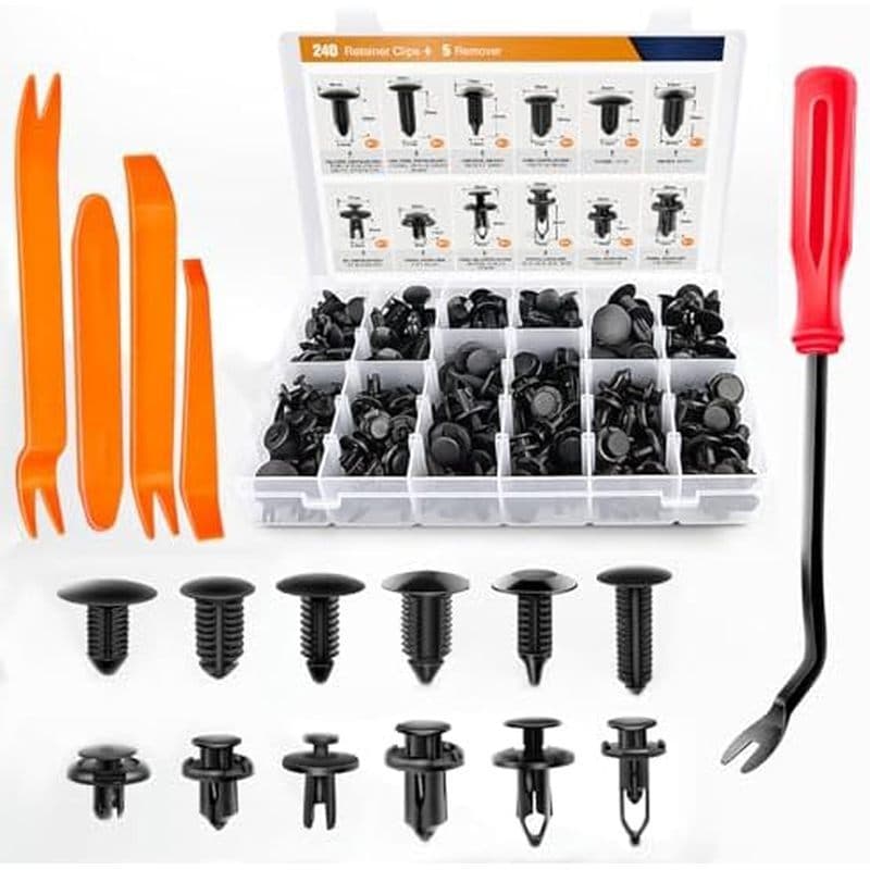 Fender GOOACC 240 Pcs Clipes Retentores De Pára-Choque Fixadores De Rebites De Plástico Para Carro Kit De Retenção De Pr