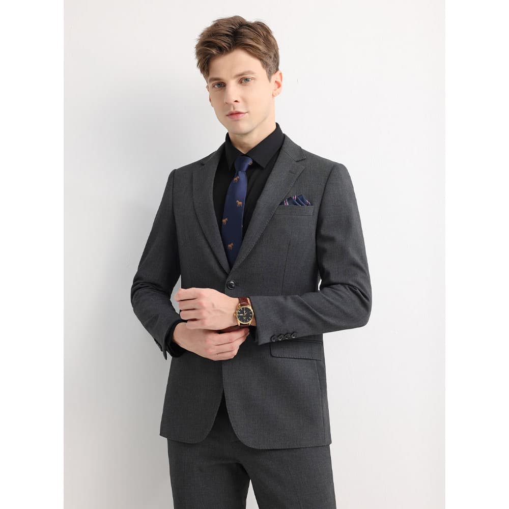 Outono inverno engrossado masculino Micro-elástico não-ferro negócios Formal terno jaqueta terno profissional terno de t