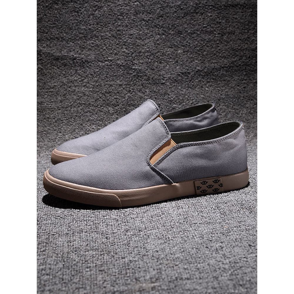 Sapatos de lona listrados masculinos estilo étnico preguiçoso na moda All-Match tênis casuais homens jovens deslizamento