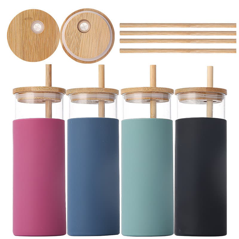 Copo de água de palha de vidro de borosilicato, resistente a altas temperaturas, simples, elegante, isolamento térmico,