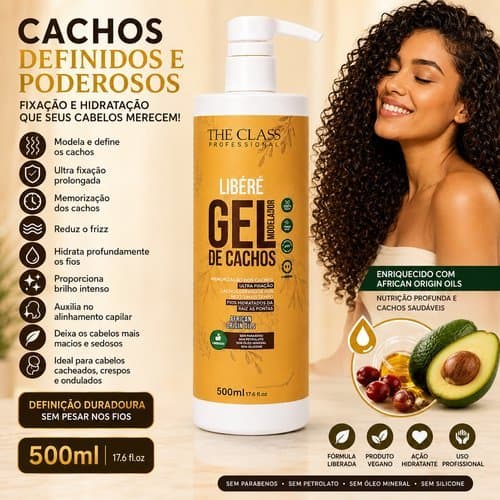 Modelador Cachos Gel Definidor Profissional Hidratação Duradoura 500ml