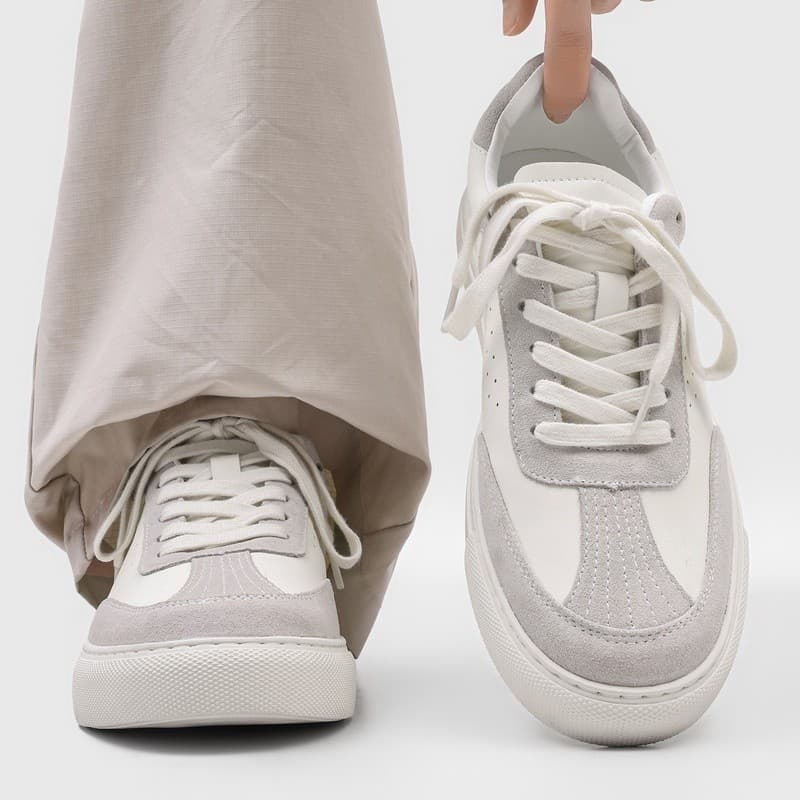 Branco dedo do pé redondo Casual sapatos de treinamento alemão masculino plana leve confortável All-Match High-End Commu