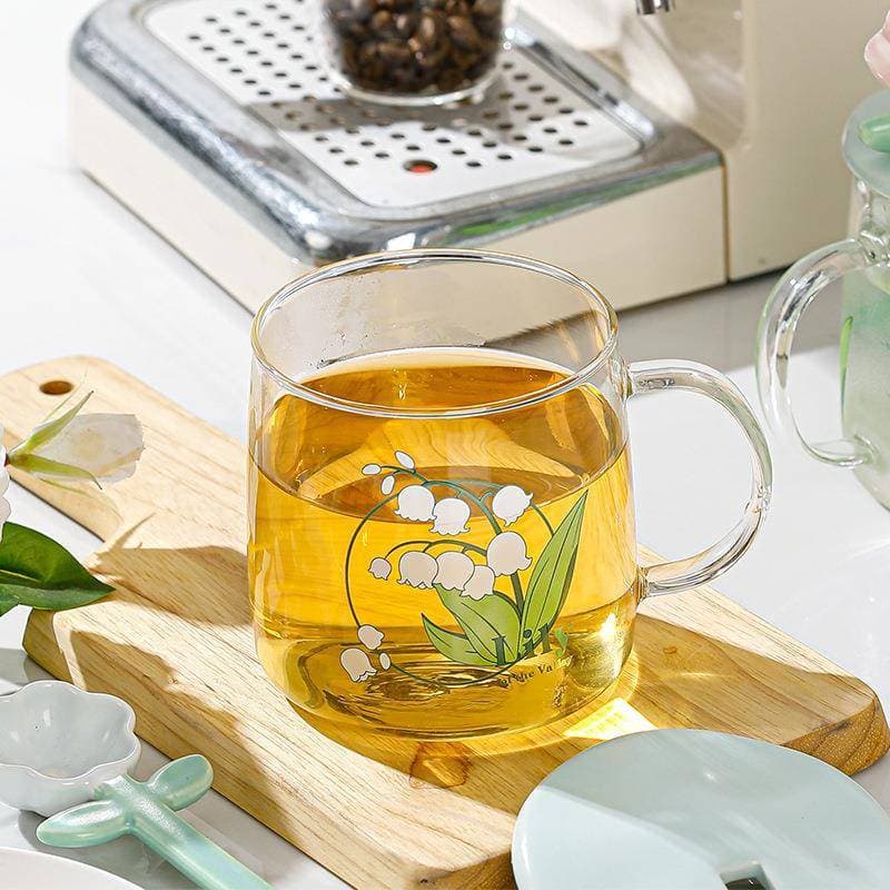 Copo ins de grande capacidade, resistente a altas temperaturas, estilo Pastoral, flor pequena, copo de água, presente de