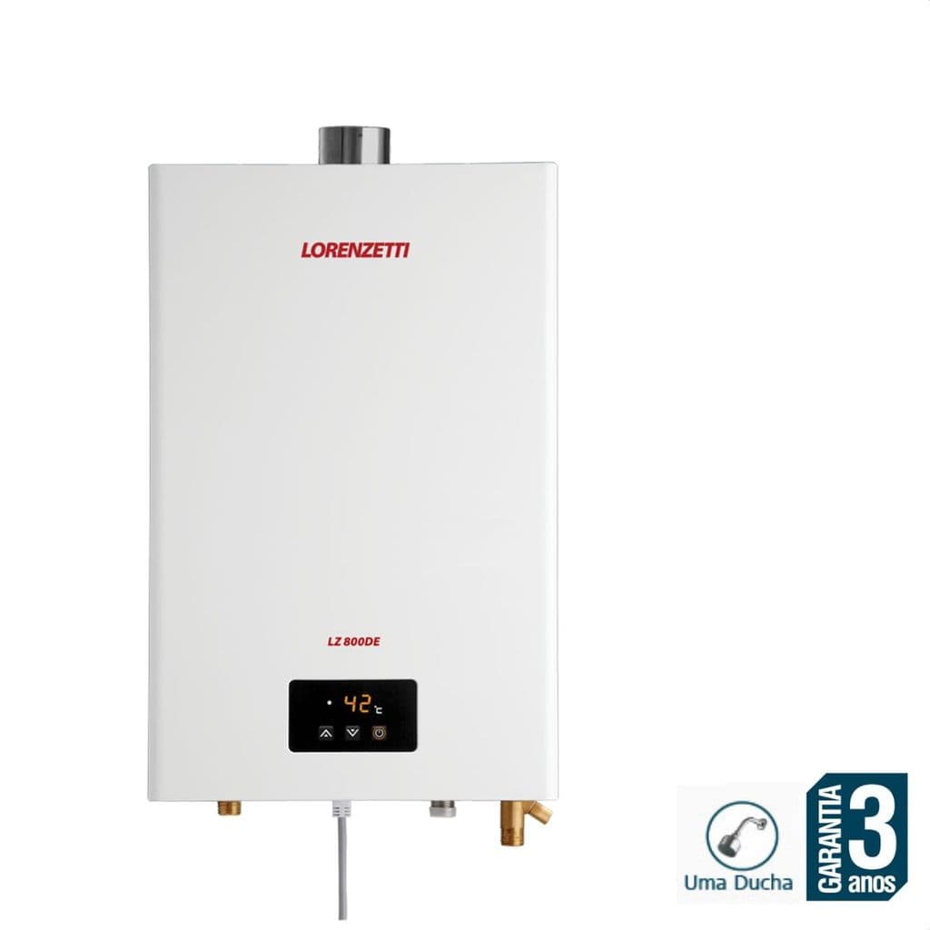 Aquecedor de agua a gás elétrico Lorenzetti lz800 8 litros digital Branco