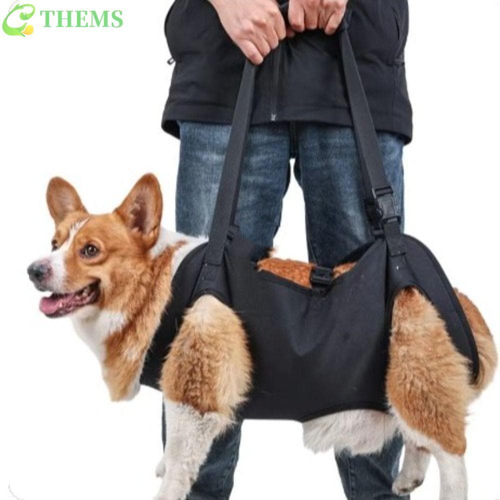 THEMS Dog Sling Carrier , Suporte Portátil Para Pernas , Arnês Elevação De Cães , Alça Ajustável , Colete De Animais De