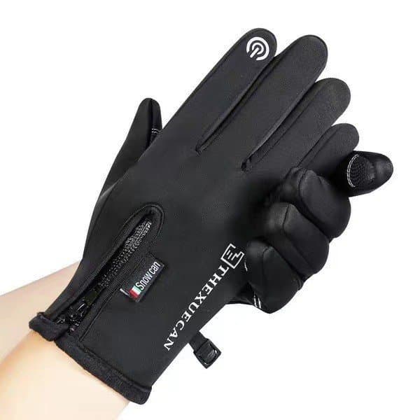 Luvas masculinas quentes com tela sensível ao toque dividida à prova d'água para ciclismo esportes ao ar livre luvas de