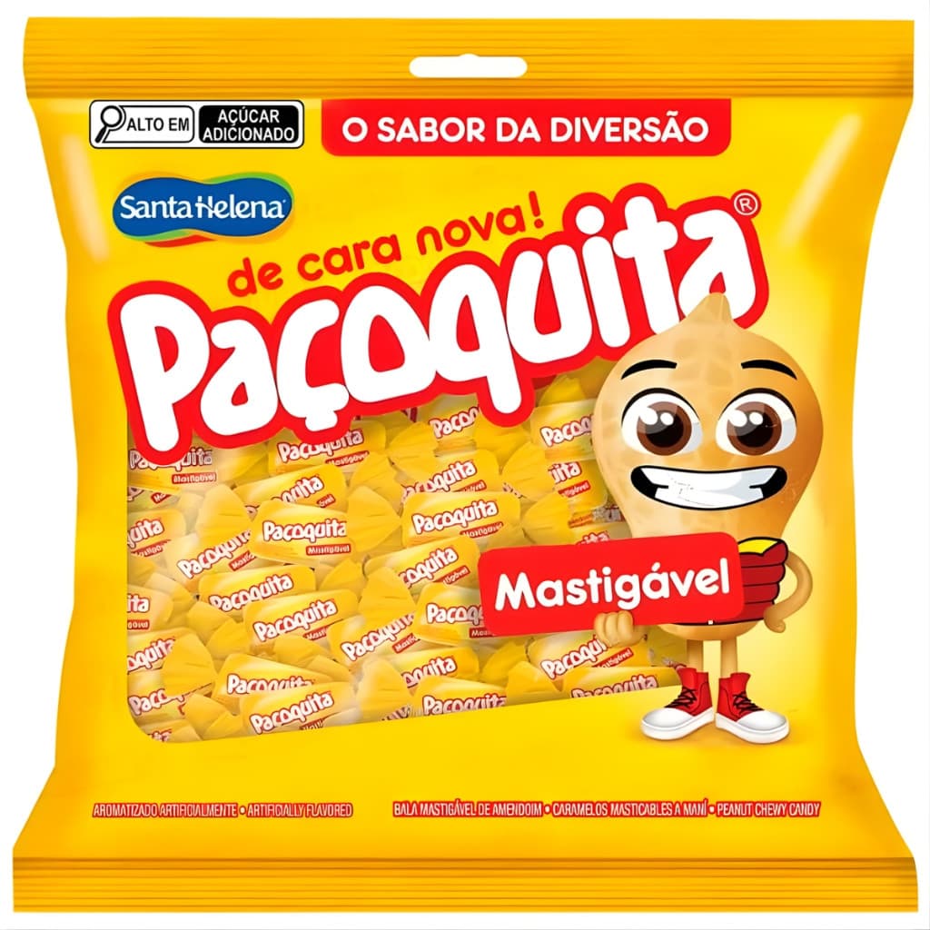 Bala Mastigavel  Paçoquita Bala de Pacoca 500g Santa Helena