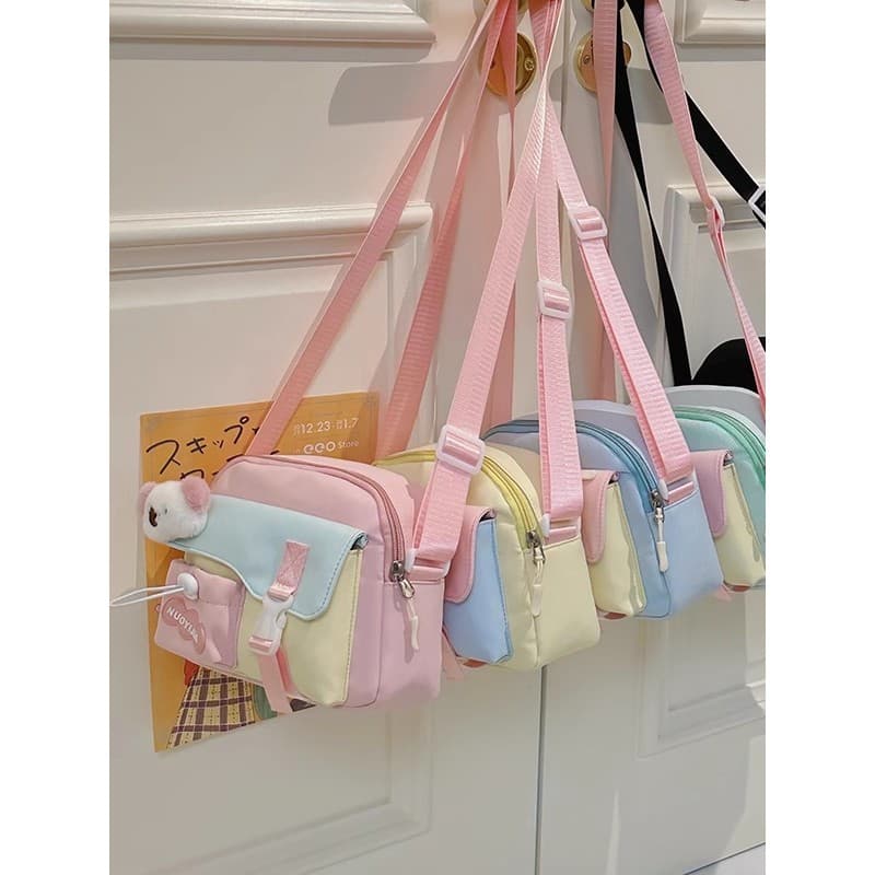 Japonês doce náilon pano saco feminino 2025 novo estilo na moda vitalidade menina estudante saco do telefone móvel peque