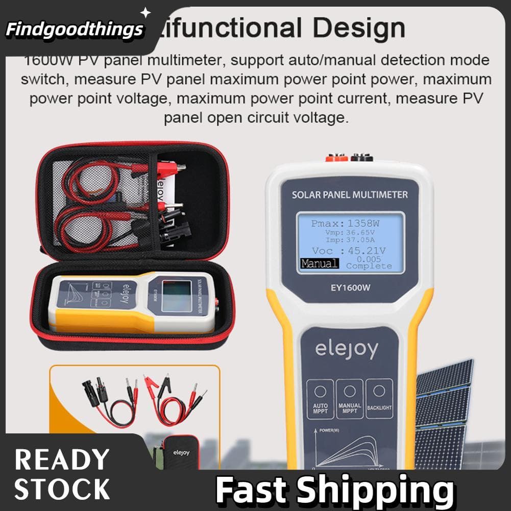 findgoodthings-br 1600 W Painel Fotovoltaico Multímetro Solar MPPT Tester Dispositivo de Teste de Tensão de Circuito