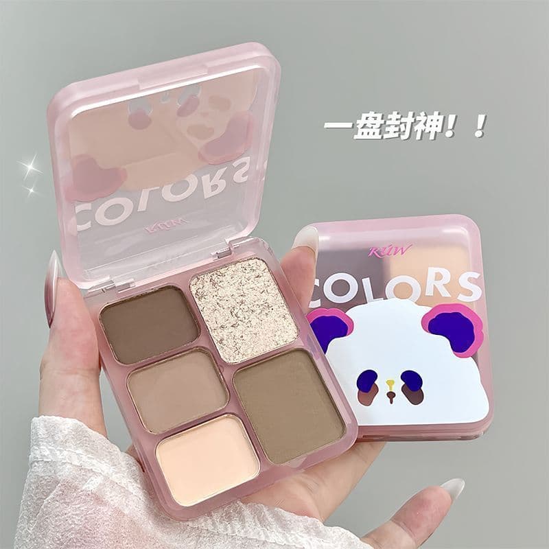Bonito amor ~ 5 cores paleta de sombras à prova dwaterproof água de longa duração não-despertar sombra alto brilho conto