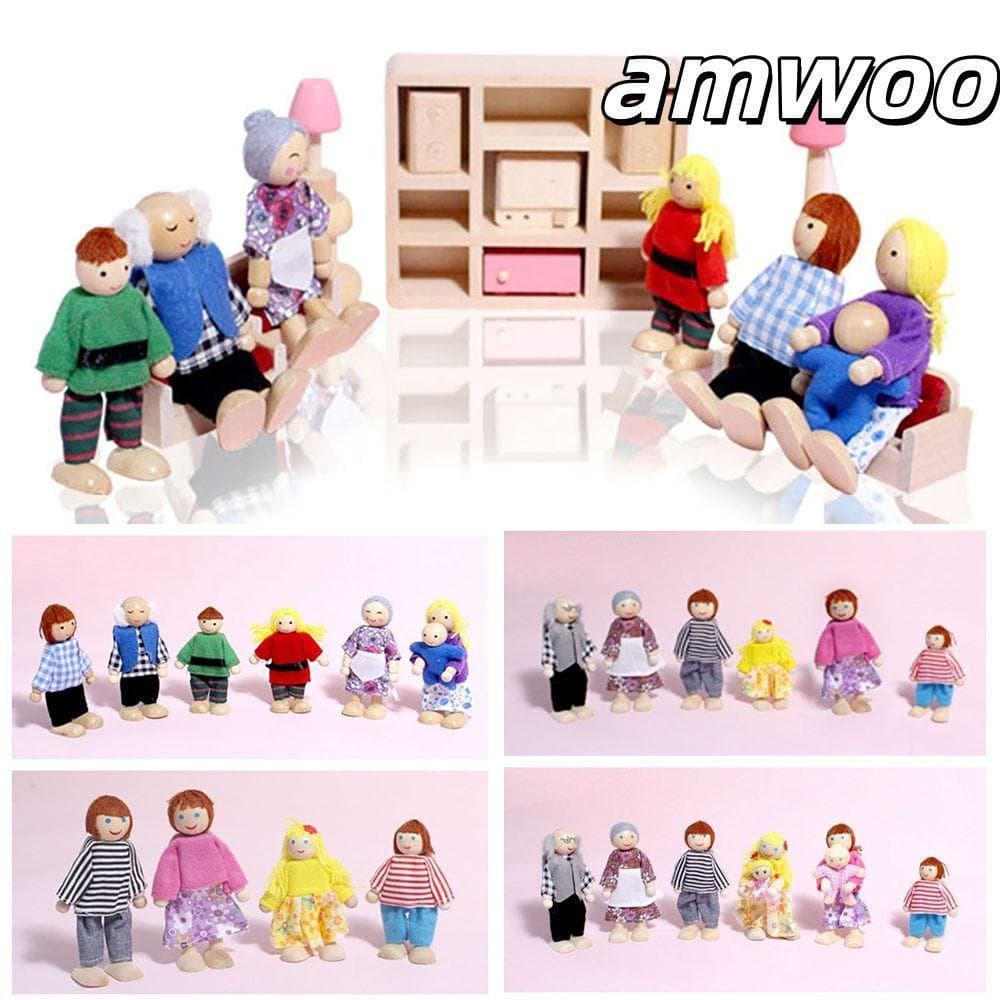 Conjunto De Figuras De Brinquedo AMWOO , Família De Bonecas Multicoloridas De Mobilidade Conjunta , Boneca De Adereços P