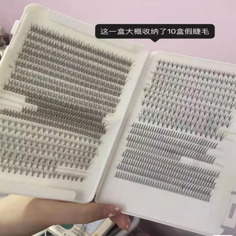 Xiaohongshu estilo quente caixa de armazenamento de cílios postiços leite branco fosco transparente grande ferramenta de