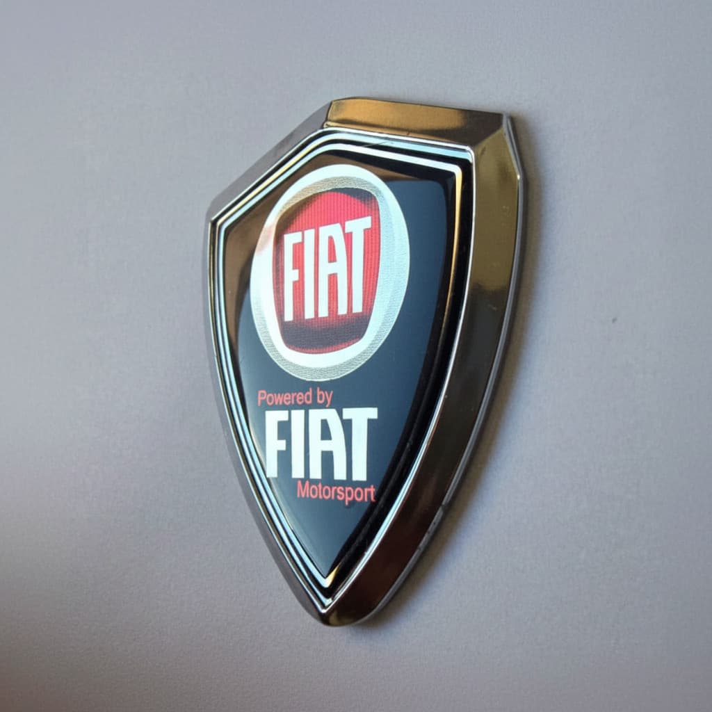 Par Escudo Emblema  Fiat  Palio Punto Pulse Uno Cronos Fastback Argo ToroFender Brasão Lateral Porta Mala 3d