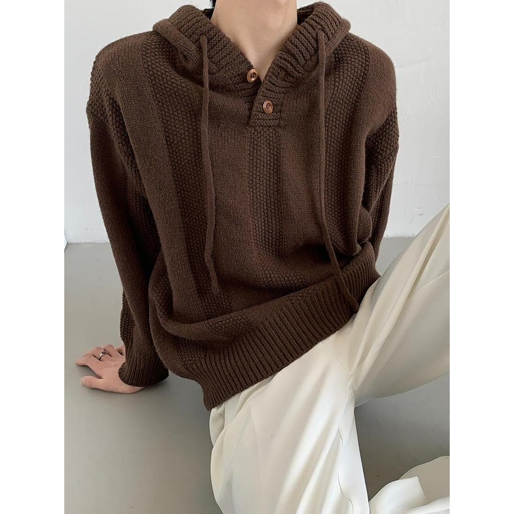 Japonês Retro outono inverno cor sólida torção quente com capuz camisola das mulheres dos homens estilo preguiçoso solto