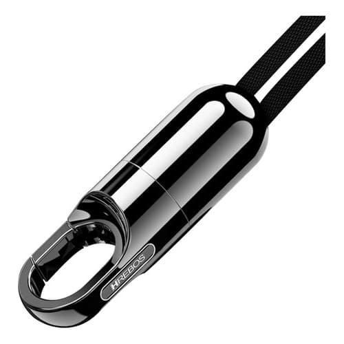 Cabo USB Turbo 3.0A V8 15Cm Chaveiro carga nylon transferência de dados carregamento trançado Hrebos Hs-193