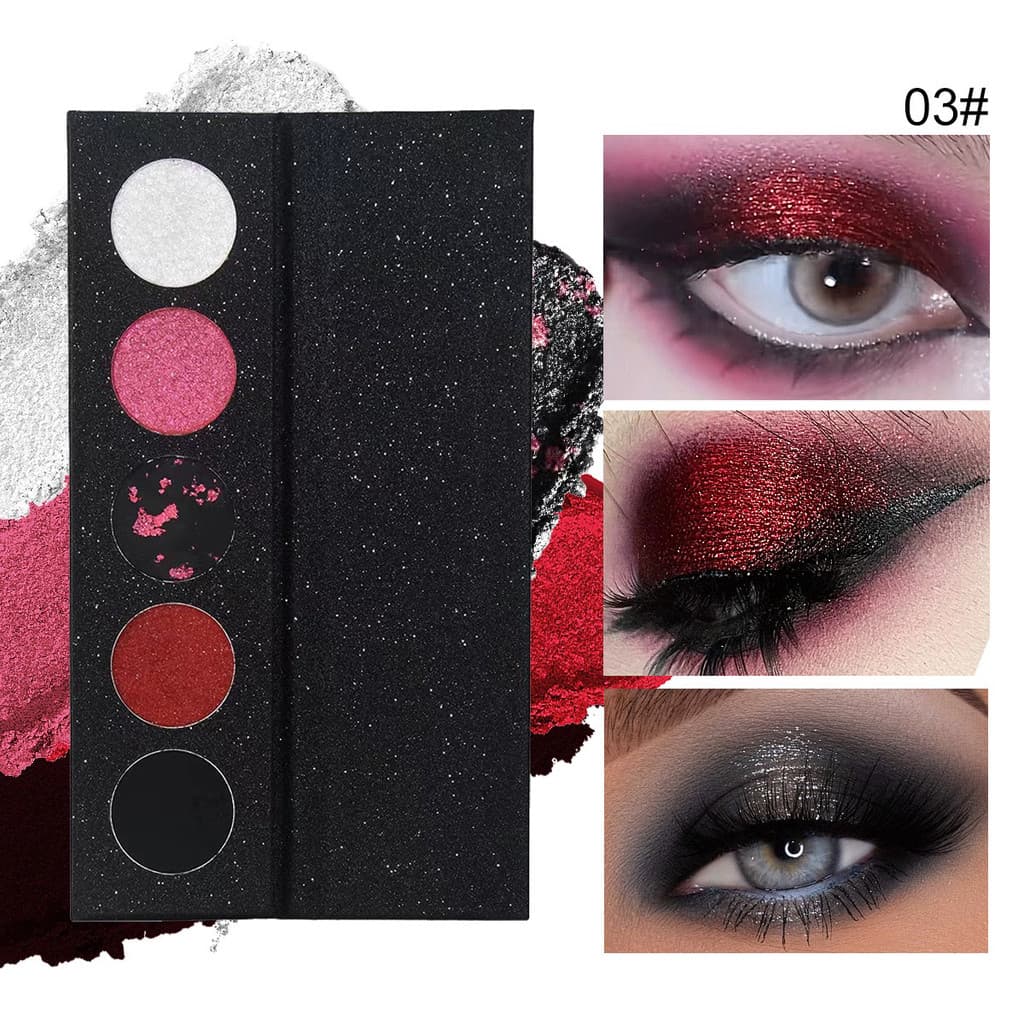 Paleta de sombras góticas escuras, preto, vermelho, extremo, escuro, Punk, esfumaçado, maquiagem para os olhos, menina q