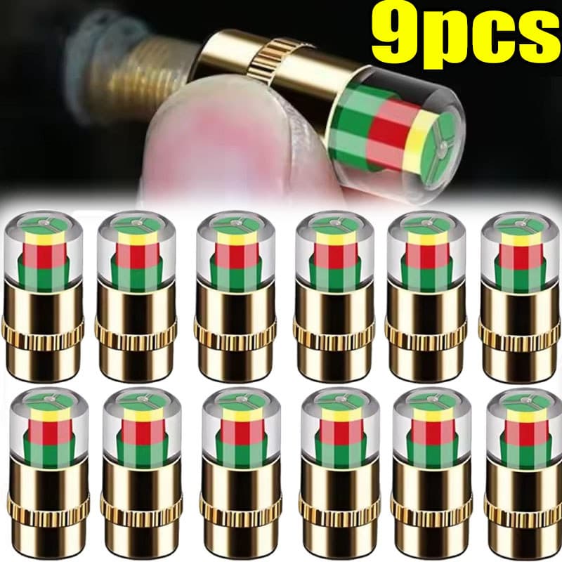 Indicador De Pressão De Pneu De Carro Com Núcleo De Cobre-Sensor De Alarme De Monitoramento-Tampas De Aviso Dos Pneus-Fe