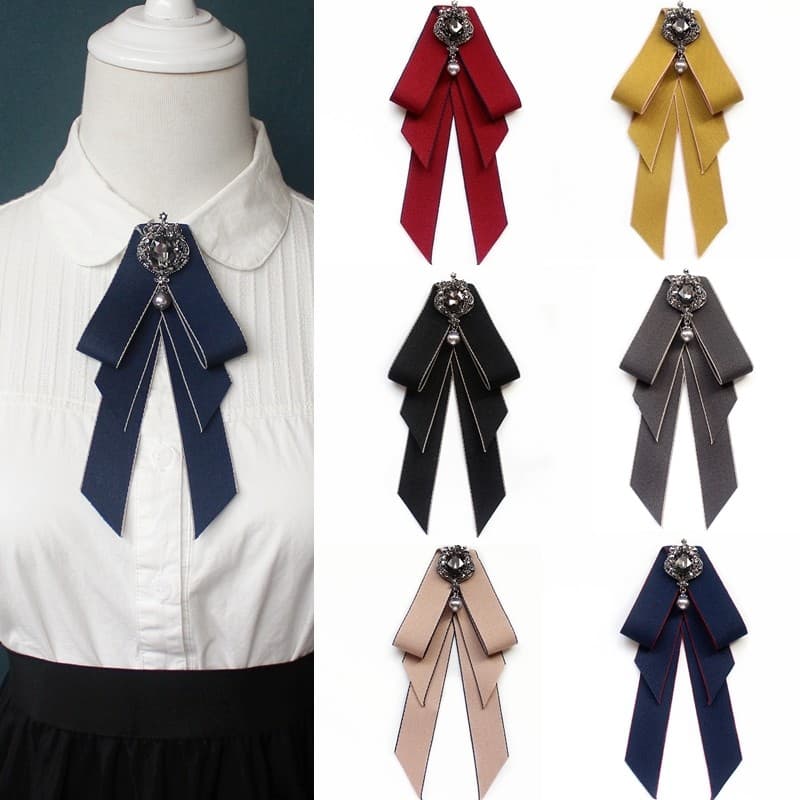 Colar flor feminino estudante Campus estilo menina uniforme escolar camisa branca Bowknot aeromoça banco Hotel roupa pro