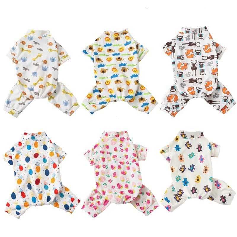 Pijama Para Cachorro E Gato , Macacão Fofo , Roupa De Dormir Roupas De Quatro Patas Animais De Estimação