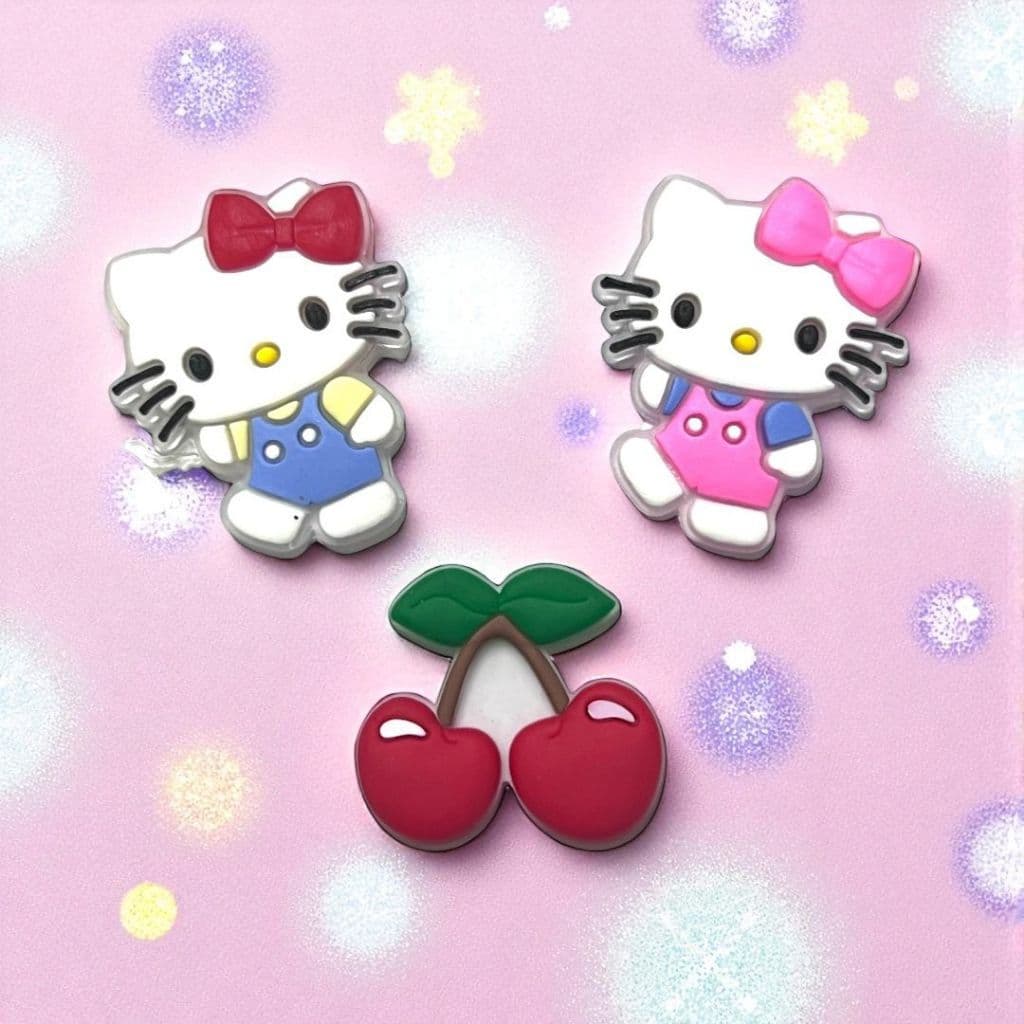 Aplique Emborrachado Infantil Hello Kitty Cerejinha Laços Tiaras Prendedores Artesanato DIY