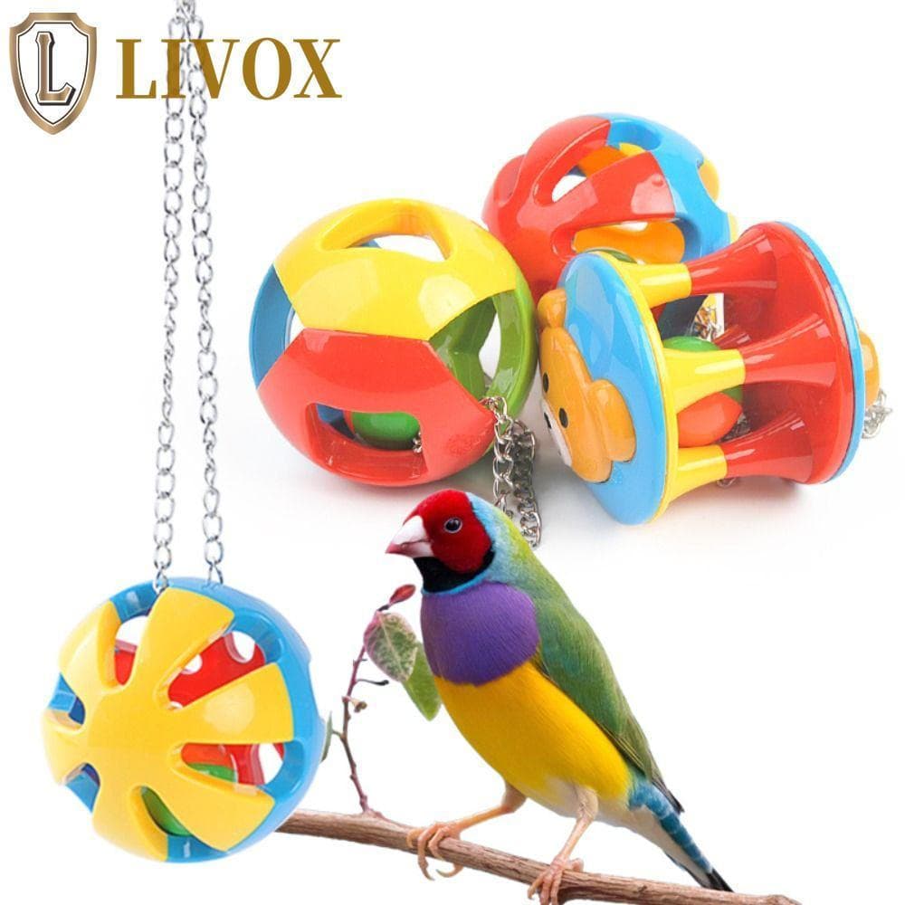 LIVOX Brinquedos De Bola De Papagaio , Brinquedo De Mastigar De Plástico Colorido , Bonito Com Contas De Corrente Sinos