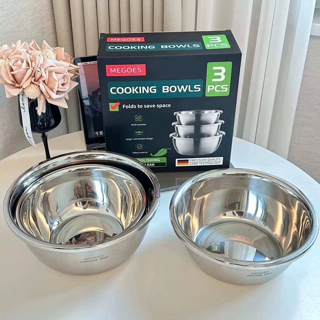 ((Conjunto de três peças para bacia de estilo europeu) Aço inoxidável de grau de contato para alimentos Cozinha Lavagem
