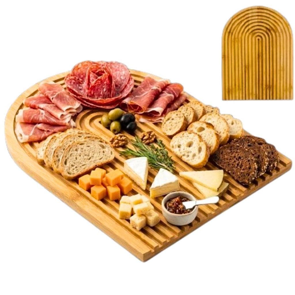 Bandeja Petisqueira Tábua De Frios E Pães Em Bambu Premium mesa servir casa