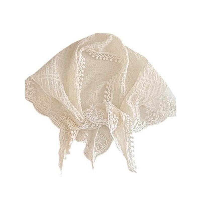 Zhou Ye mesmo estilo renda lenço bandana feminino verão viagem foto Hairpin atmosfera pressão-sensível bandana tudo-