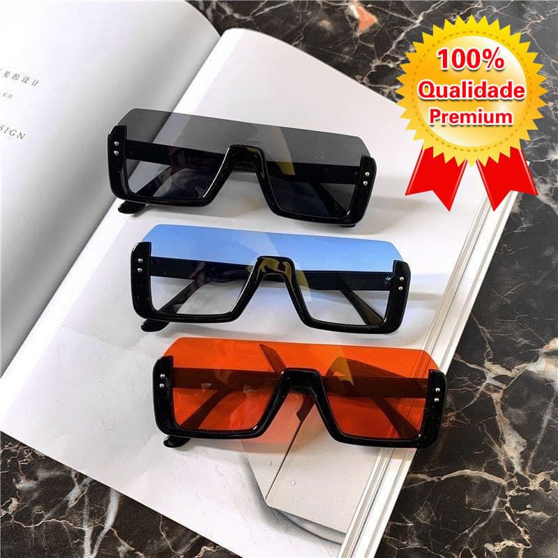Óculos de moda sem moldura óculos de sol disco grande quadro óculos de sol quadrados masculinos