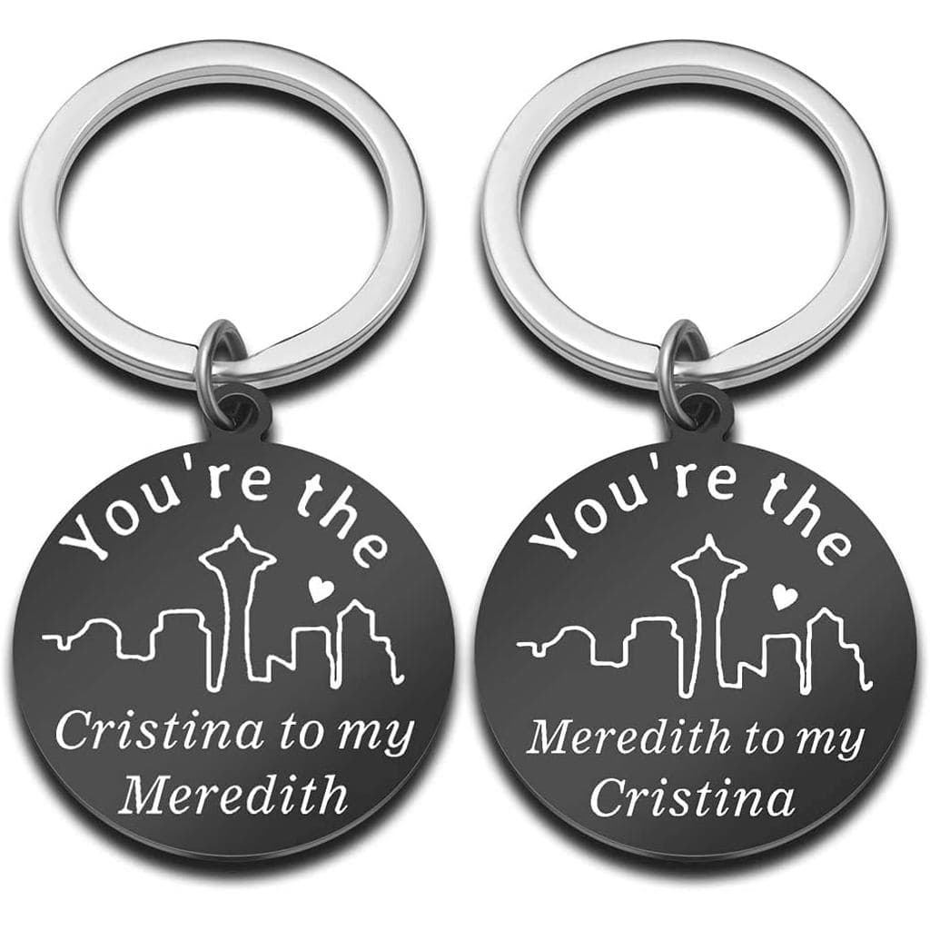 Grey's Anatomy Gifts Merchandise You're The Meredith to My Cristina Couples Keychain Set Meredith to My Cristina