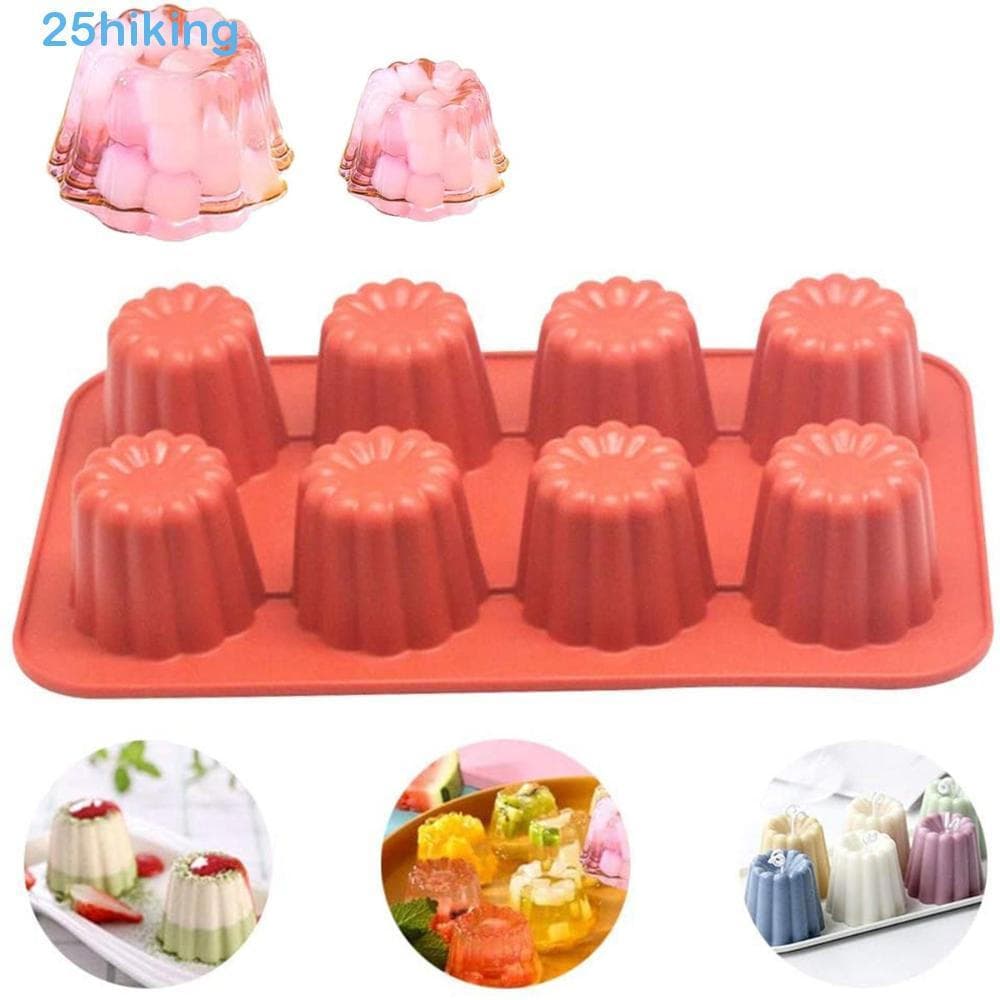 Caminhada Cannele Molde Sobremesa 8/18 Cavidades Antiaderente Creme Francês Vela Fazendo Ferramentas