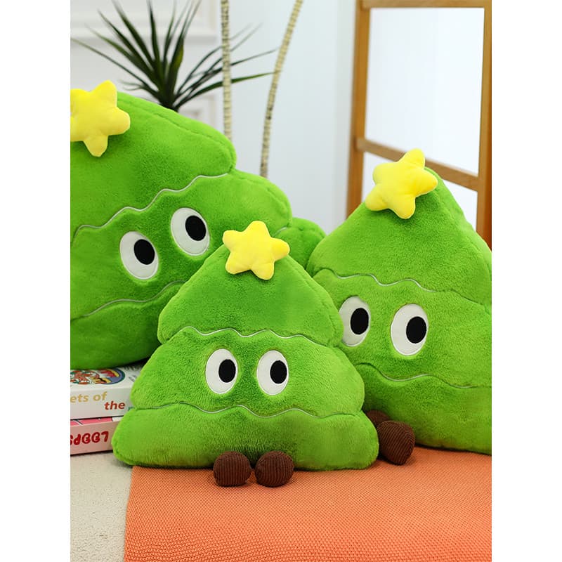 Criativo árvore de natal sofá travesseiro pelúcia papai noel feminino dormir boneca natal travesseiro decoração presente