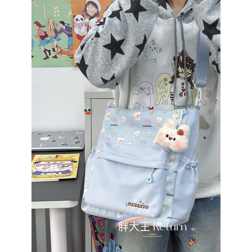 Estilo japonês ins pequeno saco fresco feminino estudante classe grande capacidade Tutorial saco estilo bonito All-Match
