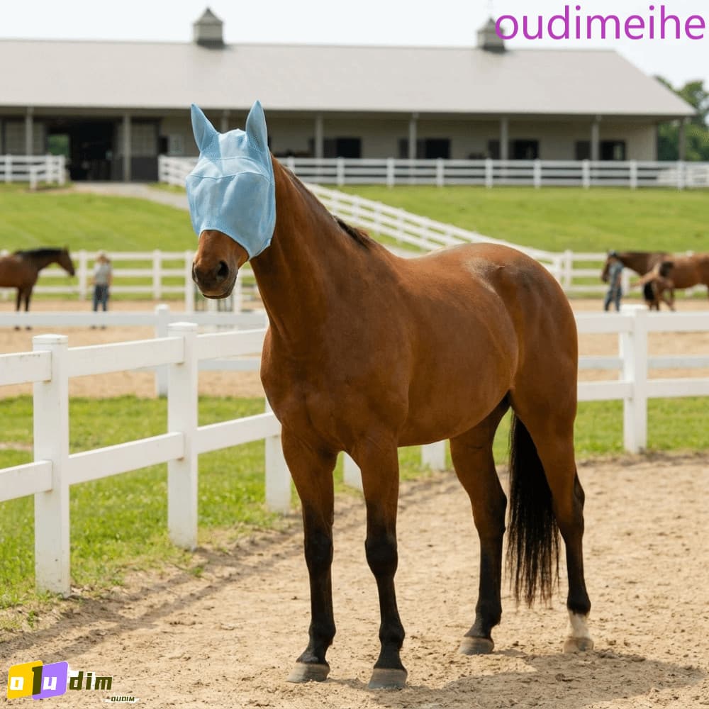 Capa Para Cabeça De Cavalo OUDIMEIHE , Malha Respirável , Proteção Contra Areia E Vento , Máscara Mosca , Capuz Anti-Mos